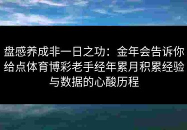 盘感养成非一日之功：金年会告诉你给点体育博彩老手经年累月积累经验与数据的心酸历程