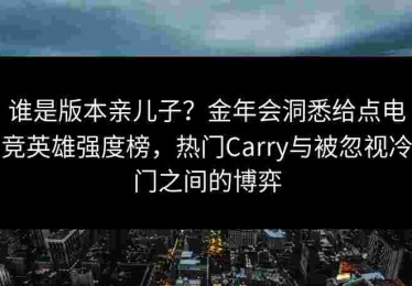 谁是版本亲儿子？金年会洞悉给点电竞英雄强度榜，热门Carry与被忽视冷门之间的博弈