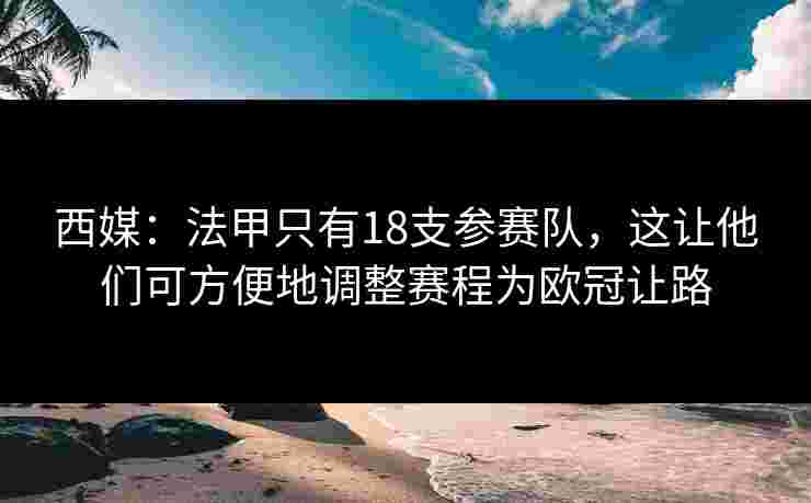 西媒:法甲只有18支参赛队,这让他们可方便地调整赛程为欧冠让路 西媒:法甲只有18支参赛队,这让他们可方便地调整赛程为欧冠让路