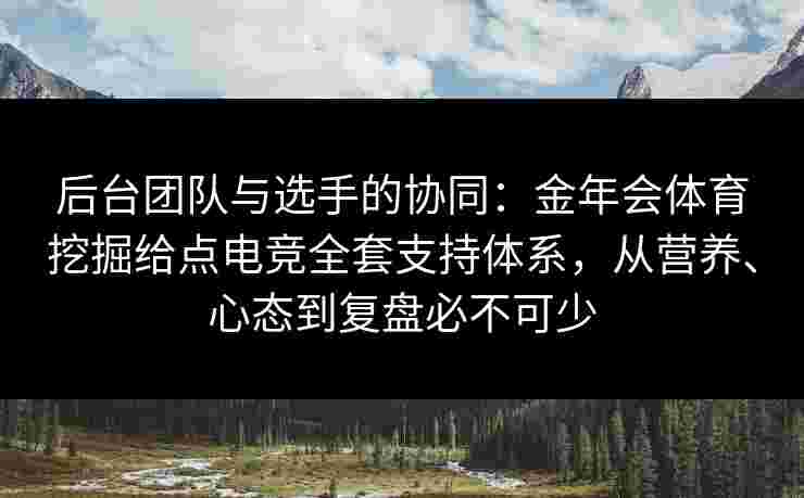 后台团队与选手的协同:金年会体育挖掘给点电竞全套支持体系,从营养、心态到复盘必不可少 后台团队与选手的协同:金年会体育挖掘给点电竞全套支持体系,从营养、心态到复盘必不可少
